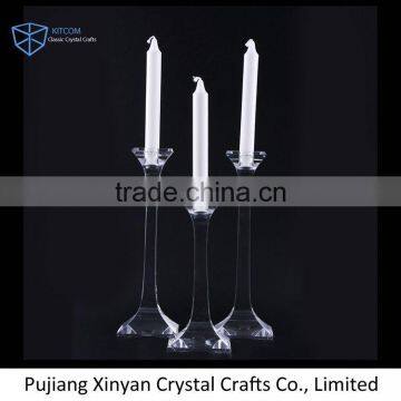 Wholesale prices superior quality crystal cut glass candle holder with many colors