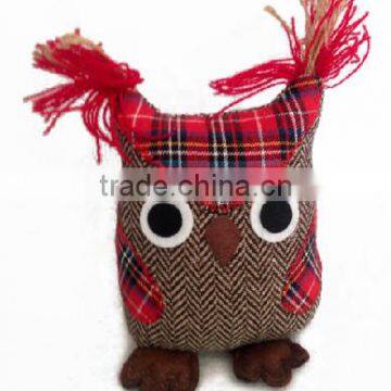 Store More Cute Owl Animal Woolen and Plaid Door Stopper - Medium photo-3