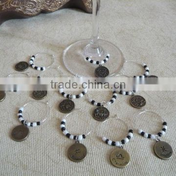 12 constellations wine glass charms wine glass marks