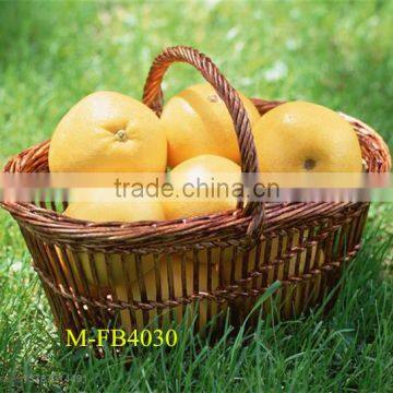 wholesale big cheap willow fruit basket with handle