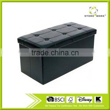 Faux Leather Storage Foot Rest Sofa Ottoman Bench Folding Footrest Stool photo-2