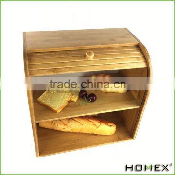 Bamboo large capacity bread storage/ bread bin Homex-BSCI