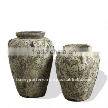 Ancient Glazed Pot, antique outdoor planter