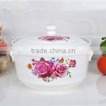8" Porcelain Microwave Cooking Pot With Porcelain Lid photo-4