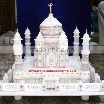 White Marble Taj Mahal Model Taj Mahal Replica, Home Decorative Marble Taj Mahal Replica Gift