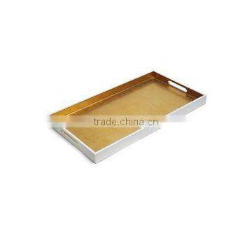 Eco friendly golden Lacquered decorative tray