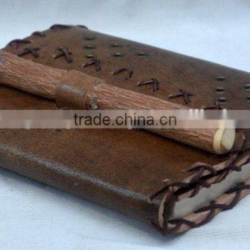 Handmade Vintage Leather Notebook With Pencil photo-3