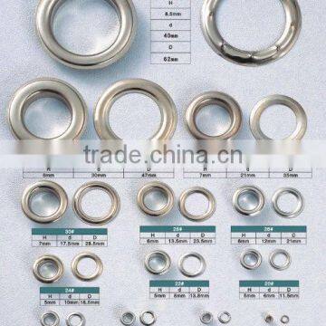 different sizes of hot selling metal eyelets ,brass grommet with high quality