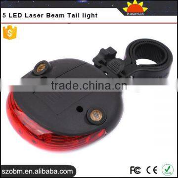 Bike Bicycle Scooter Safety 5 LED Laser Beam Tail Light Led Bicycle Rear Light photo-3