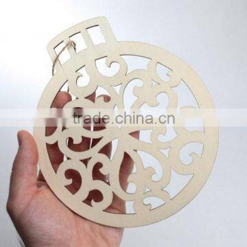 Unfinished Wood Craft Laser Cut Christmas Ornament photo-2