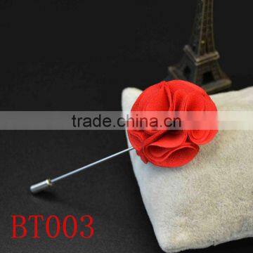 Manfacuter Stock Various Colors Men Custom Fabric Flower Pins for Dressing photo-5