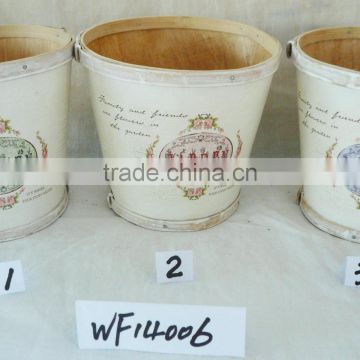 wooden decorative garden pot and planter