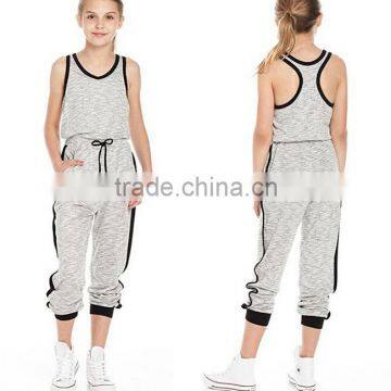 New Fashion Design Jumpsuit Clothes Wholesale Casual Plain Dyed Sports Active Sleeveless Bottoms Jumpsuit For Women Girls