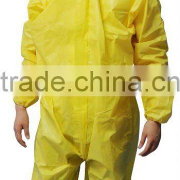 PP+PE chemical coverall with hood and bounded seam