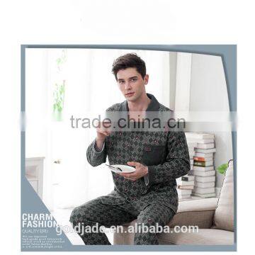 100% Cotton Kintted Fabric Men Sleepwear Sets Man Nightclothes Homewear Pajama Sleepwear photo-2