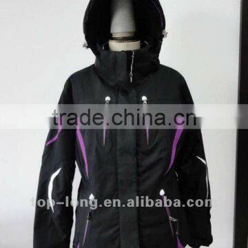 Women ourtdoor clothing brands insulated jacket with hood windproof&waterproof