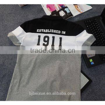 Stylish Combination Contrast Stitching T-Shirt Combination polo