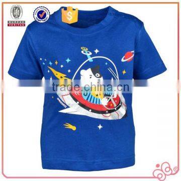 Boy summer blue unique printed design t-shirt kids clothing wholesale