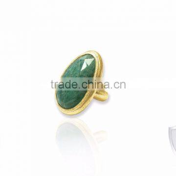 Sterling Silver Emerald Green Gemstone ring