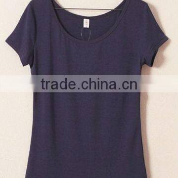 stretch cotton lycra slim fit cotton T-shirt for women in Guangzhou factory