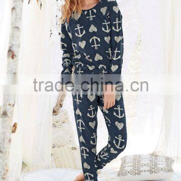 Navy anchor print xxl size pajamas onesie