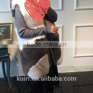 2016 New Design Woman Woolen Fox Fur Vest With Woolen Fur Overcoat photo-2