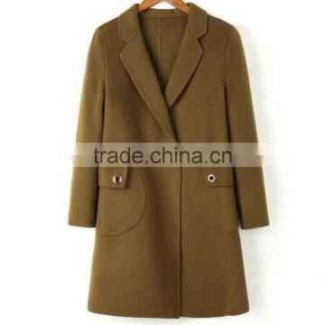 Autumn Winter New Women Wool Coat Straight Square Collar Ladies Long Coats photo-3