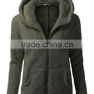 Hot Sale High Quality Super Comfort Custom Zipper up Women's Hoodie Coat