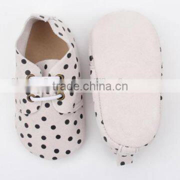 Polka Dots Prints 100% Handmade Skidproof Baby Oxford Shoes photo-3