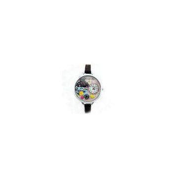 Slim Strap Leather Watch , DIY Korean Mini Cartoon Watch