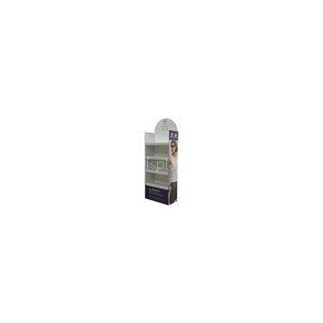 Paper Corrugated Board merchandise Display Floor Stand Rack Glossy Lamination Printing