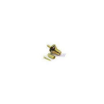 Gold SMA Male Female Coaxial Connectors Bulkhead Crimp Style with Reverse Polarity Plug