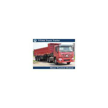 Custom 3 Axle pull behind dump flatbed trailer , semi dump gooseneck trailer