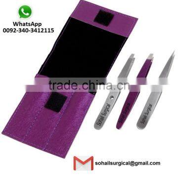 3 pieces eyebrow tweezers set