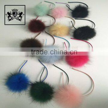 Latest Newly Girl Raccoon Fur Pompom Headband