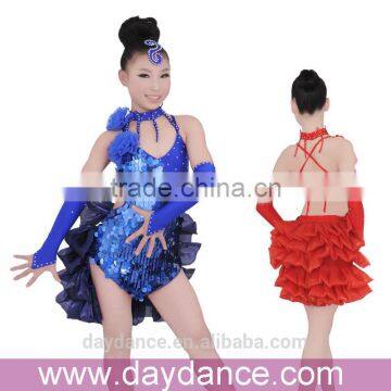 High Quality Children Dance Wear Sexy Girls Sequin Ballroom Tango Latin Dance Dress For Kids