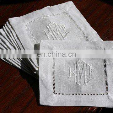 wedding linen napkins with hemstitch