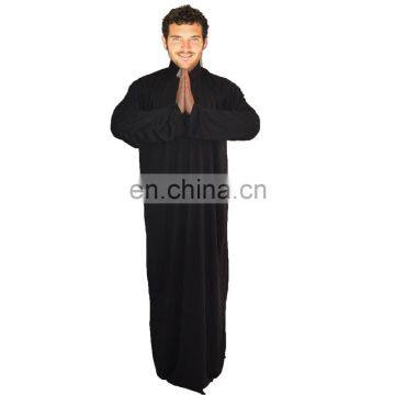 Party carnival black long gown men priest robe costume MAB-101