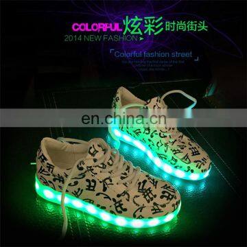 2015 hottest street dance hip hop night club European fashion sport light shoes LED