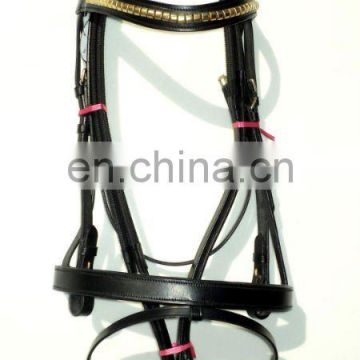 BRASS STUD DESIGN LEATHER BRIDLE