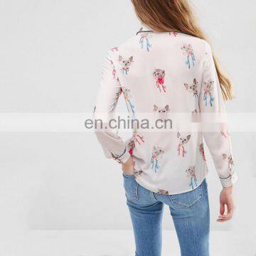 Latest Fashion Blouse Design Fashion Cutting Modern Style Chiffon Blouse photo-3