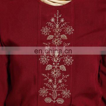 China OEM Supplier Muslim Casual Clothing Cheap Beautiful Embroidery Islamic Women Abaya Customized Turkey Dress photo-3