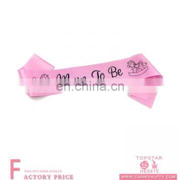 Hot sell wholesale baby shower party supplies sashes mum to be sash for party event supplies