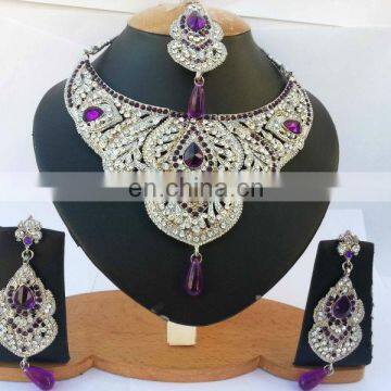 INDIAN SILVER BRIDAL NECKLACE SET