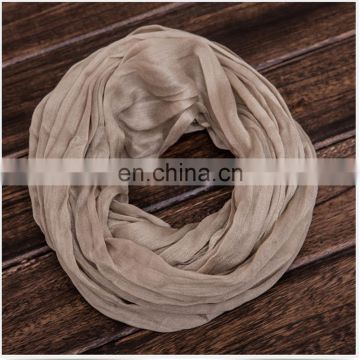 Whosale explosion soft collar comfortable folds neckerchief real silk &cotton blending loop scarf