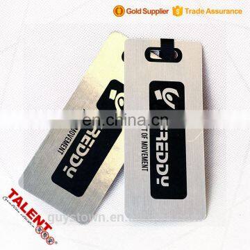 The private custom stainless steel wiredrawing specialty paper silk printing hangtag