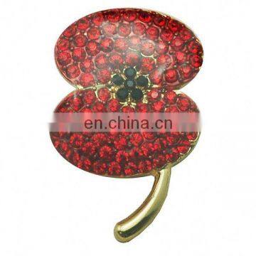 Promotional Factory Supply Enamel Poppy Brooch photo-4
