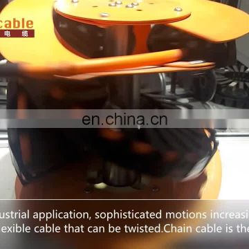 Highly flexible torsion resistant cable robot cable chain cable 8 power cores with 2 twisted pair signal transmission wire