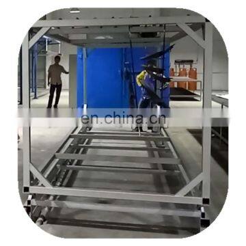 Powder coating line or powder spraying coating line