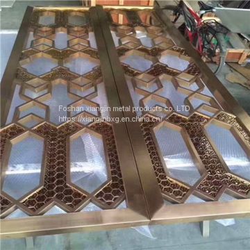 jyfq0024 New product custom etched 2mm Ti-gold bright stainless steel elevator decoration sheet